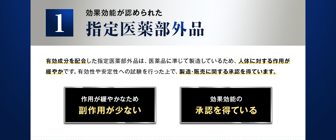 効能効果が認められた指定医薬部外品